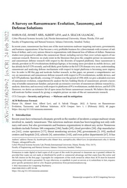 A Survey on Ransomware: Evolution, Taxonomy, and Defense Solutions