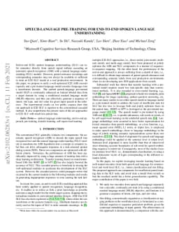 Speech-language Pre-training for End-to-end Spoken Language
  Understanding