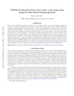COVID-19 detection from scarce chest x-ray image data using few-shot
  deep learning approach