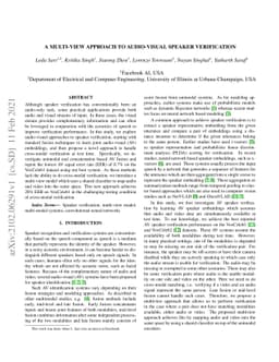 A Multi-View Approach To Audio-Visual Speaker Verification