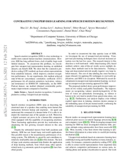 Contrastive Unsupervised Learning for Speech Emotion Recognition