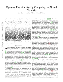 Dynamic Precision Analog Computing for Neural Networks