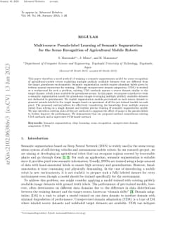 Multi-source Pseudo-label Learning of Semantic Segmentation for the
  Scene Recognition of Agricultural Mobile Robots