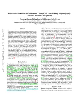 Universal Adversarial Perturbations Through the Lens of Deep
  Steganography: Towards A Fourier Perspective