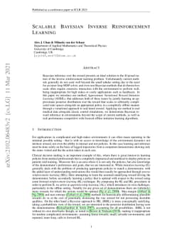 Scalable Bayesian Inverse Reinforcement Learning