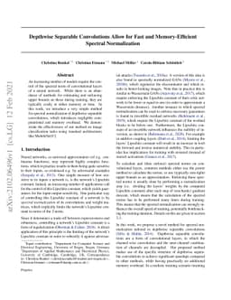 Depthwise Separable Convolutions Allow for Fast and Memory-Efficient
  Spectral Normalization