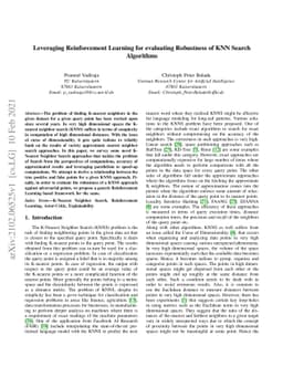 Leveraging Reinforcement Learning for evaluating Robustness of KNN
  Search Algorithms