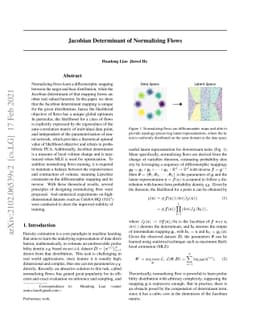 Jacobian Determinant of Normalizing Flows
