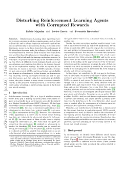Disturbing Reinforcement Learning Agents with Corrupted Rewards