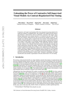 Unleashing the Power of Contrastive Self-Supervised Visual Models via
  Contrast-Regularized Fine-Tuning