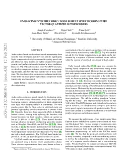 Enhancing into the codec: Noise Robust Speech Coding with
  Vector-Quantized Autoencoders