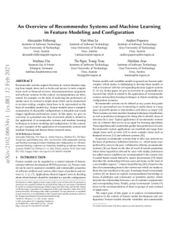 An Overview of Recommender Systems and Machine Learning in Feature
  Modeling and Configuration