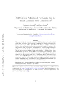 ReLU Neural Networks of Polynomial Size for Exact Maximum Flow
  Computation