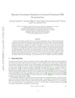 Bayesian Uncertainty Estimation of Learned Variational MRI
  Reconstruction