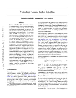 Proximal and Federated Random Reshuffling