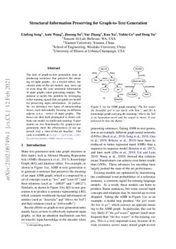 Structural Information Preserving for Graph-to-Text Generation