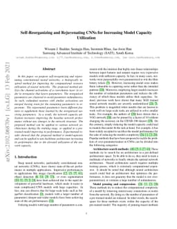 Self-Reorganizing and Rejuvenating CNNs for Increasing Model Capacity
  Utilization