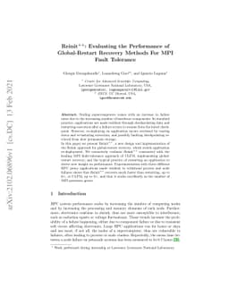 Reinit++: Evaluating the Performance of Global-Restart Recovery Methods
  For MPI Fault Tolerance