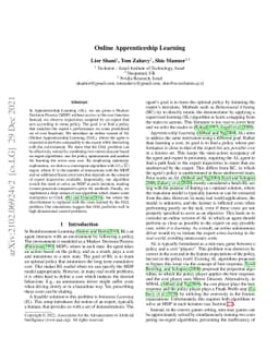 Online Apprenticeship Learning