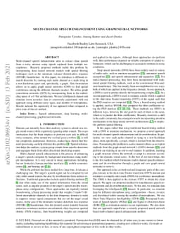 Multi-Channel Speech Enhancement using Graph Neural Networks