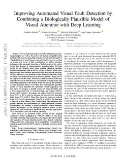 Improving Automated Visual Fault Detection by Combining a Biologically
  Plausible Model of Visual Attention with Deep Learning