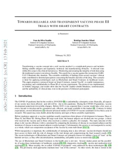 Towards reliable and transparent vaccine phase III trials with smart
  contracts