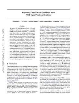 Reasoning Over Virtual Knowledge Bases With Open Predicate Relations
