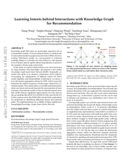 Learning Intents behind Interactions with Knowledge Graph for
  Recommendation