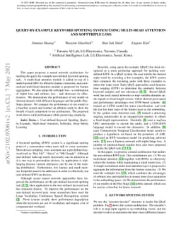 Query-by-Example Keyword Spotting system using Multi-head Attention and
  Softtriple Loss