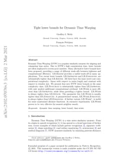 Tight lower bounds for Dynamic Time Warping