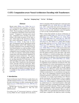 CATE: Computation-aware Neural Architecture Encoding with Transformers