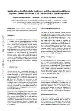 Machine Learning Methods for the Design and Operation of Liquid Rocket
  Engines -- Research Activities at the DLR Institute of Space Propulsion