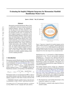 Evaluating the Implicit Midpoint Integrator for Riemannian Manifold
  Hamiltonian Monte Carlo