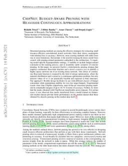 ChipNet: Budget-Aware Pruning with Heaviside Continuous Approximations
