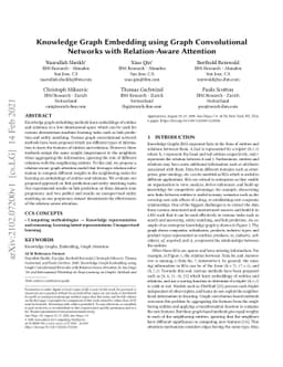 Knowledge Graph Embedding using Graph Convolutional Networks with
  Relation-Aware Attention