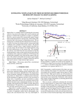 Estimating Nonplanar Flow from 2D Motion-blurred Widefield Microscopy
  Images via Deep Learning