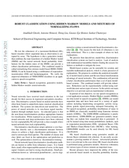 Robust Classification using Hidden Markov Models and Mixtures of
  Normalizing Flows