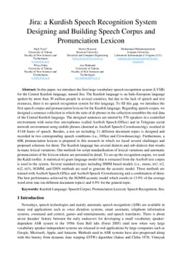 Jira: a Kurdish Speech Recognition System Designing and Building Speech
  Corpus and Pronunciation Lexicon