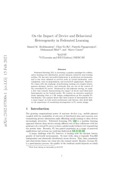 On the Impact of Device and Behavioral Heterogeneity in Federated
  Learning