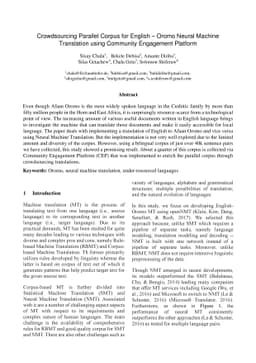 Crowdsourcing Parallel Corpus for English-Oromo Neural Machine
  Translation using Community Engagement Platform