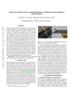 Seeing by haptic glance: reinforcement learning-based 3D object
  Recognition