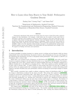 How to Learn when Data Reacts to Your Model: Performative Gradient
  Descent