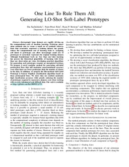 One Line To Rule Them All: Generating LO-Shot Soft-Label Prototypes