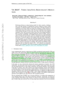 VA-RED$^2$: Video Adaptive Redundancy Reduction