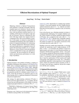 Efficient Discretizations of Optimal Transport