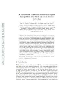 A Benchmark of Ocular Disease Intelligent Recognition: One Shot for
  Multi-disease Detection