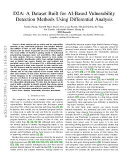 D2A: A Dataset Built for AI-Based Vulnerability Detection Methods Using
  Differential Analysis