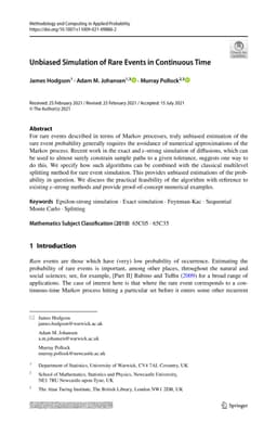 Unbiased simulation of rare events in continuous time