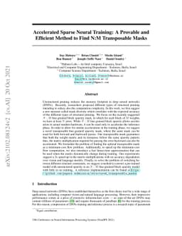 Accelerated Sparse Neural Training: A Provable and Efficient Method to
  Find N:M Transposable Masks