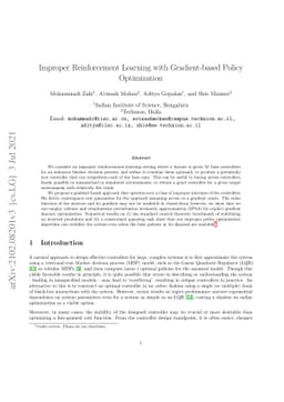 Improper Reinforcement Learning with Gradient-based Policy Optimization